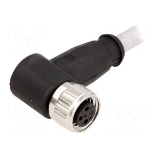 Connector: M8 | female | PIN: 3 | angled 90° | with lead | plug | 1m | PVC