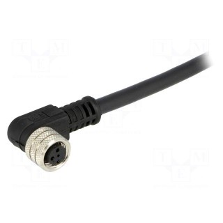 Connector: M8 | female | PIN: 3 | angled 90° | with lead | plug | 3A | IP67