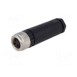 Connector: M8 | female | PIN: 3 | for cable | plug | 3A | IP67 | 60V