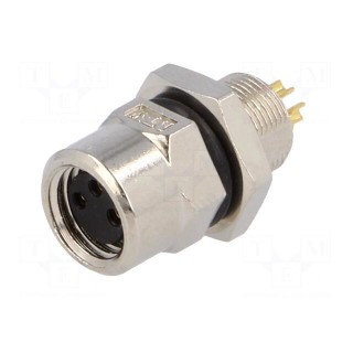 Connector: M8 | female | PIN: 3 | for panel mounting,rear side nut