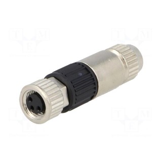 Connector: M8 | female | PIN: 3 | straight | for cable | plug | 4A | 32V