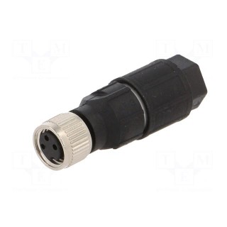 Connector: M8 | female | PIN: 3 | straight | for cable | plug | 4A | 40V