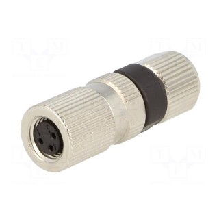 Connector: M8 | female | PIN: 3 | straight | for cable | plug | 4A | IP68