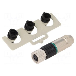 Connector: M8 | female | PIN: 3 | straight | for cable | plug | Slimline