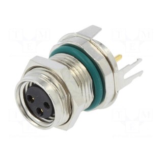 Connector: M8 | female | PIN: 3 | straight | on PCBs | socket | 4A | IP68