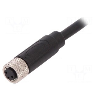 Connector: M8 | female | PIN: 3 | straight | plug | 3A | IP67 | 60V | 1m