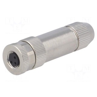 Connector: M8 | female | PIN: 3 | straight | shielded | for cable | plug