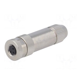 Connector: M8 | female | PIN: 3 | straight | shielded | for cable | plug