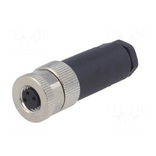 Connector: M8 | female | PIN: 3 | straight | unshielded | for cable | plug