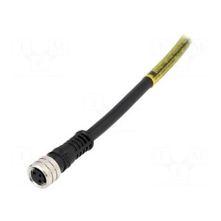 Connector: M8 | female | PIN: 3 | straight | with lead | plug | 3A | IP67