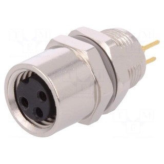 Connector: M8 | female | PIN: 3 | for panel mounting,rear side nut