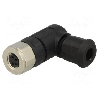 Connector: M8 | female | PIN: 4 | angled 90° | for cable | plug | 4A | IP67