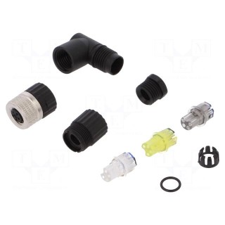 Connector: M8 | female | PIN: 4 | angled 90° | for cable | plug | E | 4A