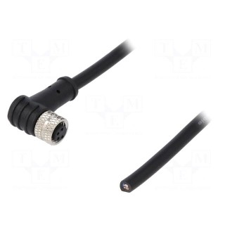 Connector: M8 | female | PIN: 4 | angled 90° | plug | 3A | IP65,IP67 | 30V