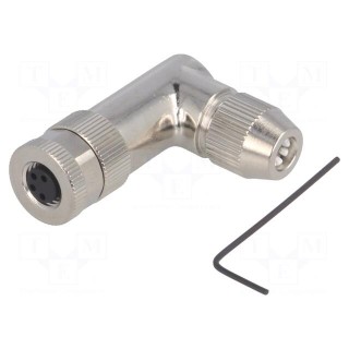 Connector: M8 | female | PIN: 4 | angled 90° | shielded | for cable | plug