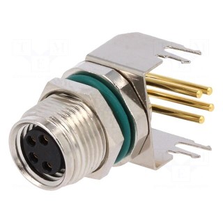Connector: M8 | female | PIN: 4 | angled 90° | socket | 4A | IP68 | 30V