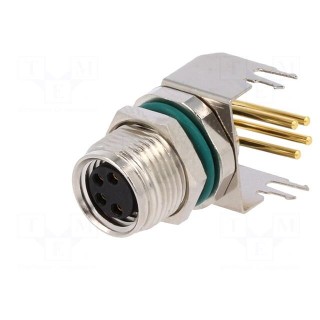Connector: M8 | female | PIN: 4 | angled 90° | socket | 4A | IP68 | 30V