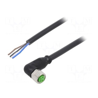 Connector: M8 | female | PIN: 4 | angled 90° | with lead | for cable