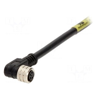 Connector: M8 | female | PIN: 4 | angled 90° | with lead | plug | 3A | IP67