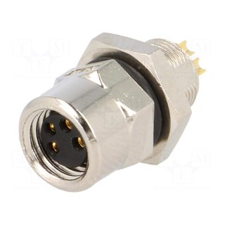 Connector: M8 | female | PIN: 4 | for panel mounting,rear side nut