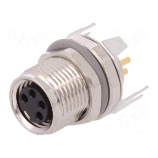 Connector: M8 | female | PIN: 4 | shielded | socket | IP67 | 30V