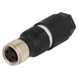 Connector: M8 | female | PIN: 4 | straight | for cable | plug | 4A | 30V