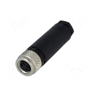 Connector: M8 | female | PIN: 4 | straight | for cable | plug
