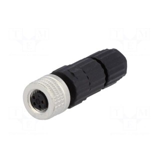 Connector: M8 | female | PIN: 4 | straight | for cable | plug | E | 4A | IP67