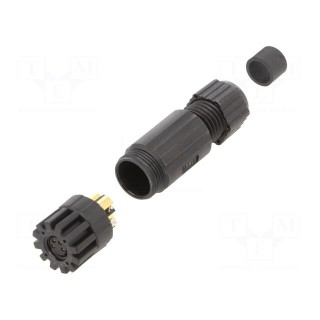 Connector: M8 | female | PIN: 4 | straight | for cable | plug | IP67