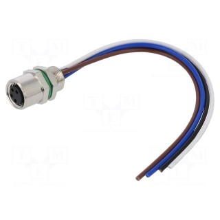 Connector: M8 | female | PIN: 4 | straight | for panel mounting | socket