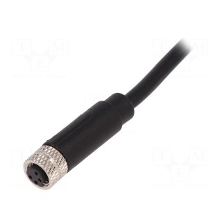 Connector: M8 | female | PIN: 4 | straight | plug | 3A | IP67 | 30V | 1m | PVC