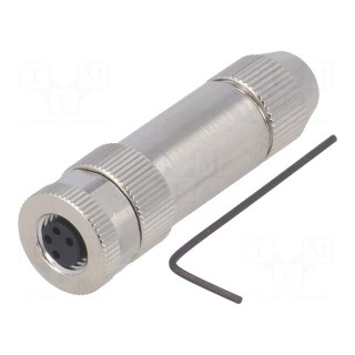 Connector: M8 | female | PIN: 4 | straight | shielded | for cable | plug