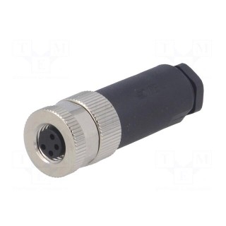 Connector: M8 | female | PIN: 4 | straight | unshielded | for cable | plug