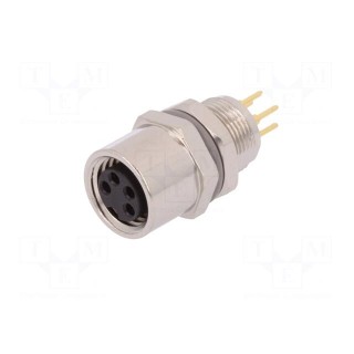 Connector: M8 | female | PIN: 4 | for panel mounting,rear side nut