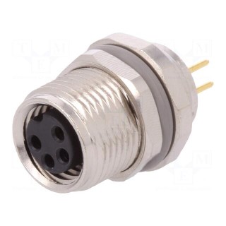 Connector: M8 | female | PIN: 4 | for panel mounting,front side nut