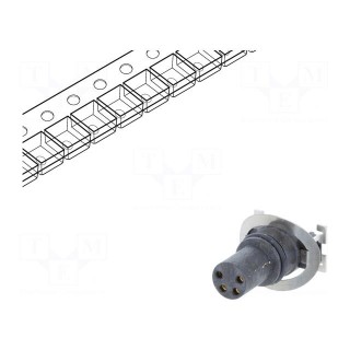 Connector: M8 | female | PIN: 4 | vertical | on PCBs | socket | 3A | 30V