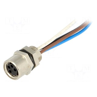 Connector: M8 | female | PIN: 4 | with leads | socket | Nano-Change | 3A