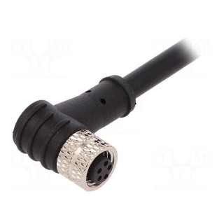 Connector: M8 | female | PIN: 5 | angled | plug | 1.5A | IP67 | 30V | 1m | PVC