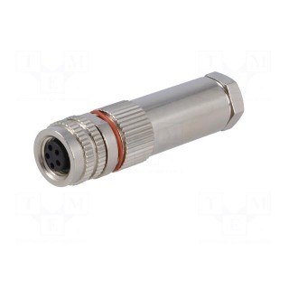 Connector: M8 | female | PIN: 5 | for cable | plug | 1.5A | IP67 | 30V