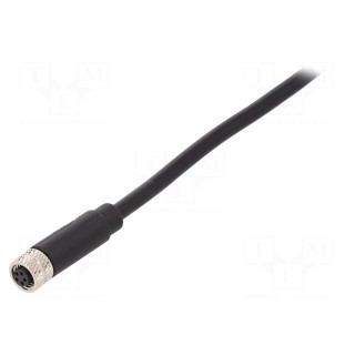 Connector: M8 | female | PIN: 5 | straight | plug | 1.5A | IP67 | 30V | 1m | PVC