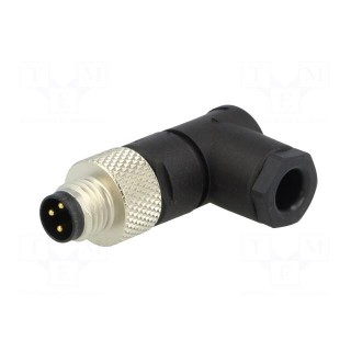 Connector: M8 | male | PIN: 3 | angled 90° | for cable | plug