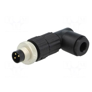 Connector: M8 | male | PIN: 3 | angled 90° | for cable | plug | E | 3A | IP67