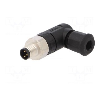 Connector: M8 | male | PIN: 3 | angled 90° | for cable | plug | IP67