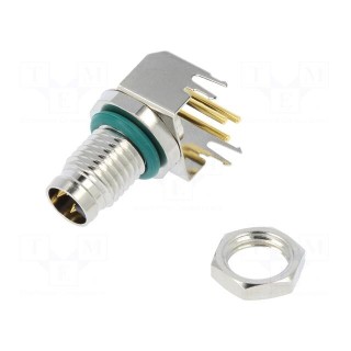 Connector: M8 | male | PIN: 3 | angled 90° | on PCBs | socket | 4A | IP68