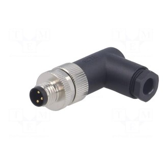 Connector: M8 | male | PIN: 3 | angled 90° | unshielded | for cable | plug