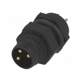 Connector: M8 | male | PIN: 3 | for panel mounting | socket | 3A | IP67