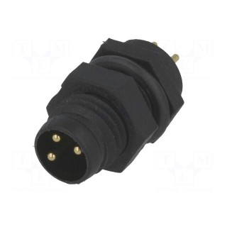 Connector: M8 | male | PIN: 3 | for panel mounting | socket | 3A | IP67