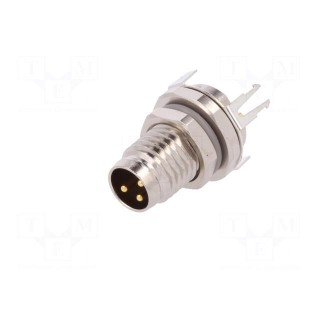 Connector: M8 | male | PIN: 3 | socket | IP67 | 60V | 2.5÷4mm