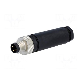 Connector: M8 | male | PIN: 3 | straight | for cable | plug
