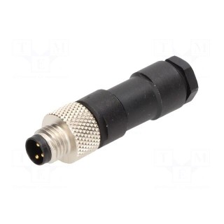 Connector: M8 | male | PIN: 3 | straight | for cable | plug | Nano-Change